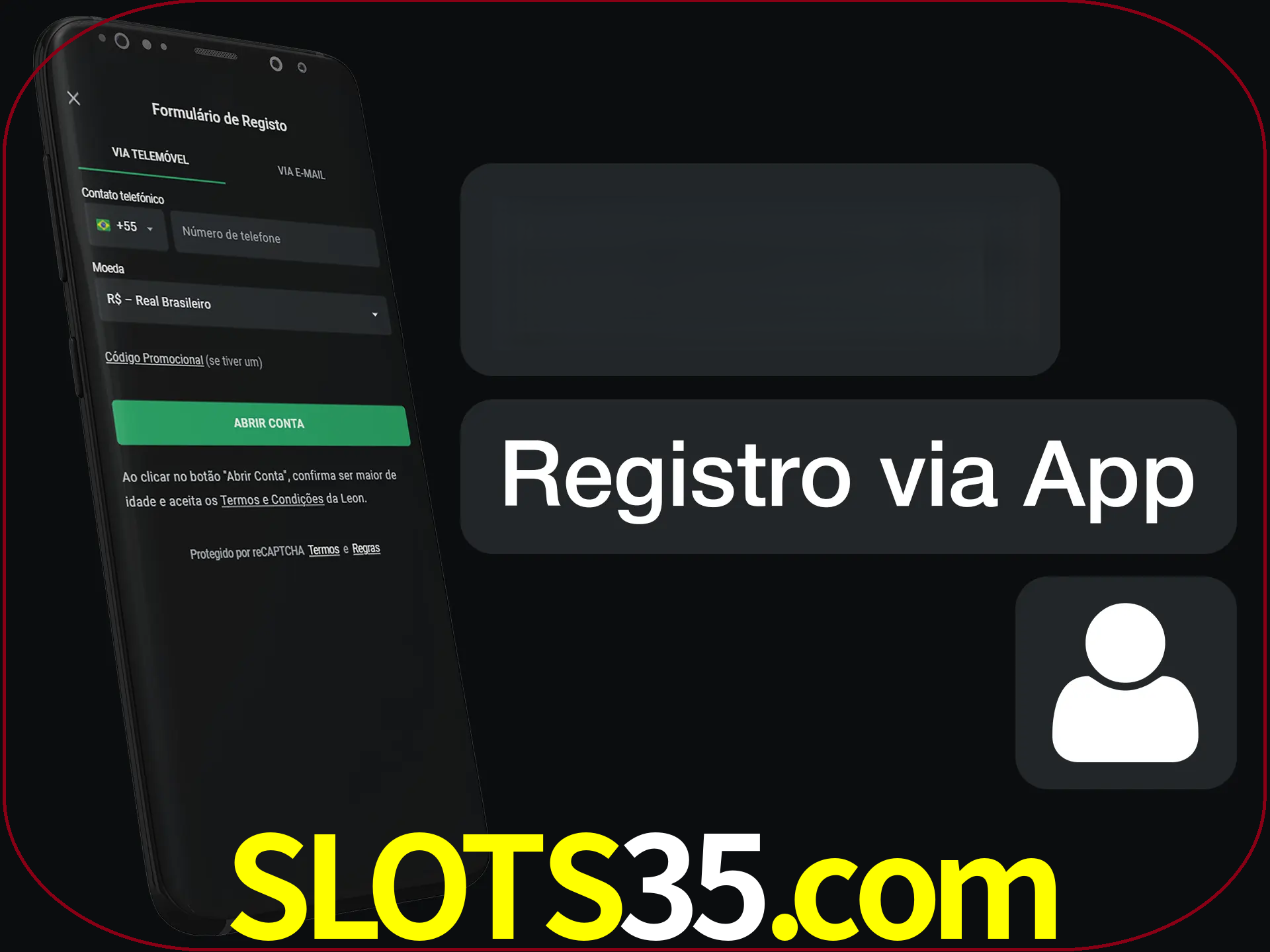 Registre-se com duas etapas usando o aplicativo.
