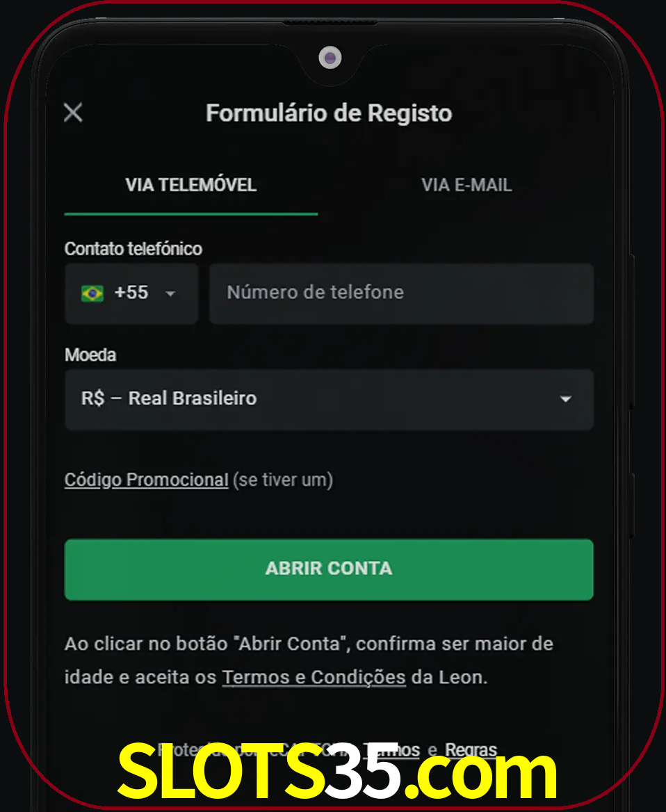 Abra o aplicativo e inicie o processo de registro.